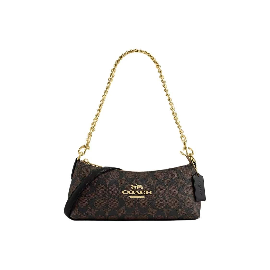 Coach Charlotte 25 Classic Logo Chain PVC Baguette Bag Women Handbags Gold Brown Black CL405-IMAA8 Basic Set (Bag+Dust Bag)
Coach Charlotte 25 Classic Logo Chain PVC Baguette Bag Women Handbags Gold Brown Black CL405-IMAA8 Basic Set (Bag+Dust Bag)