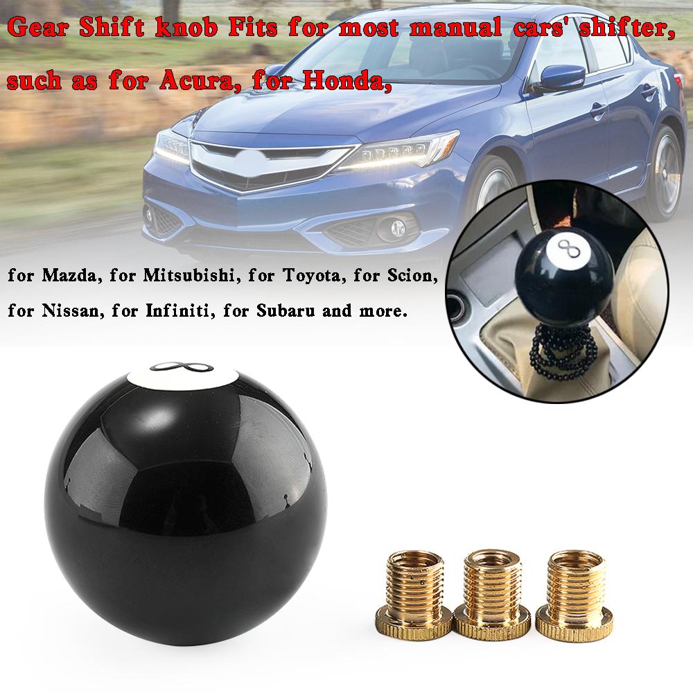 Universal No.8 Billiard Ball Gear Shifter Black Round Shift Knob w/ 3 Adapters
Universal No.8 Billiard Ball Gear Shifter Black Round Shift Knob w/ 3 Adapters