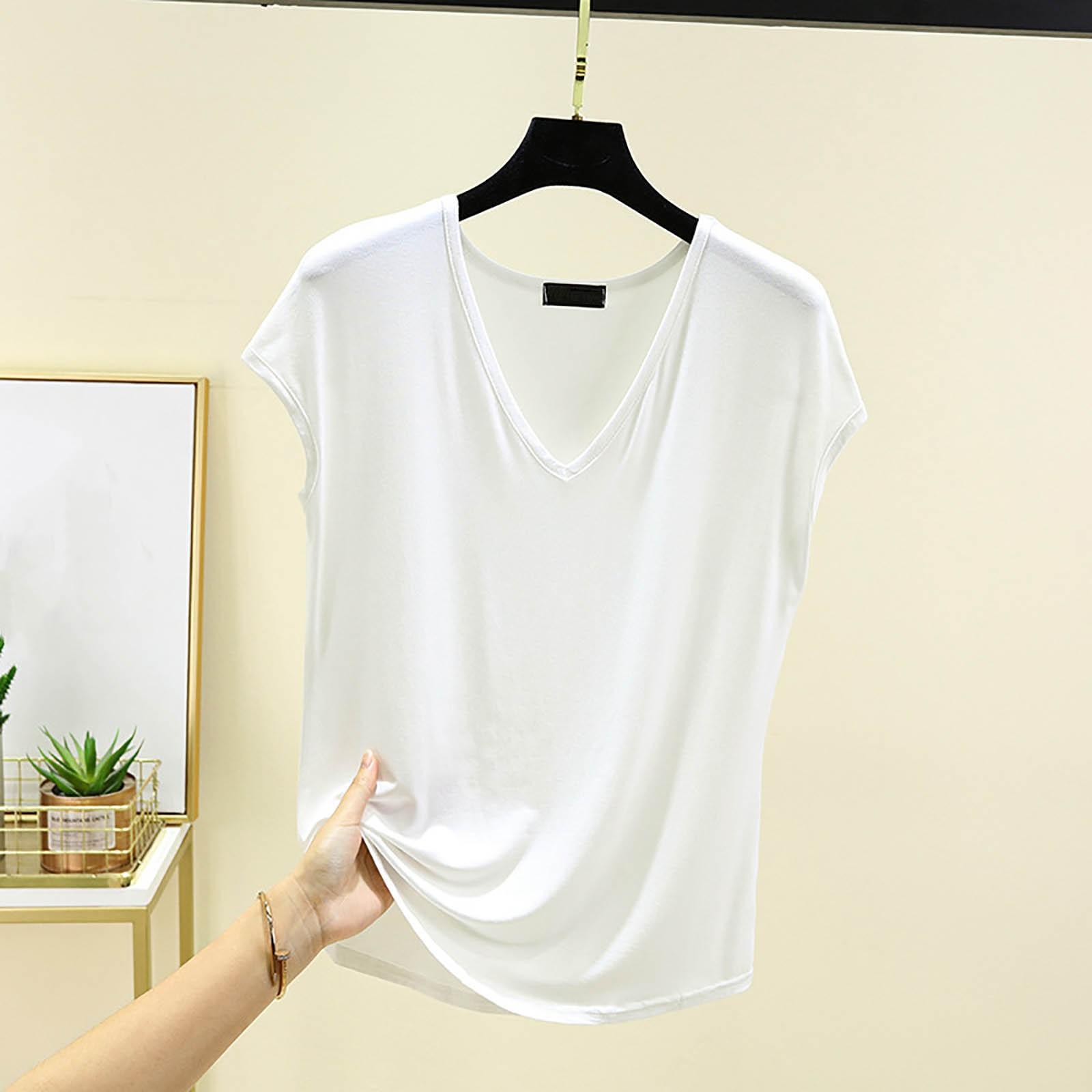 Женская летняя рубашка с V-образным вырезом, тонкая однотонная, свободная, внутренний верх, наружный низ без рукавов, майка M белый
Женская летняя рубашка с V-образным вырезом, тонкая однотонная, свободная, внутренний верх, наружный низ без рукавов, майка M белый