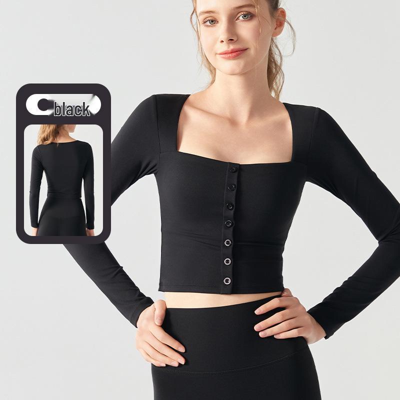 2025 Sexy Slim-Fit Yoga Suit: Square Neck Button-Up Long Sleeve Fitness Top Extra Large
2025 Sexy Slim-Fit Yoga Suit: Square Neck Button-Up Long Sleeve Fitness Top Extra Large