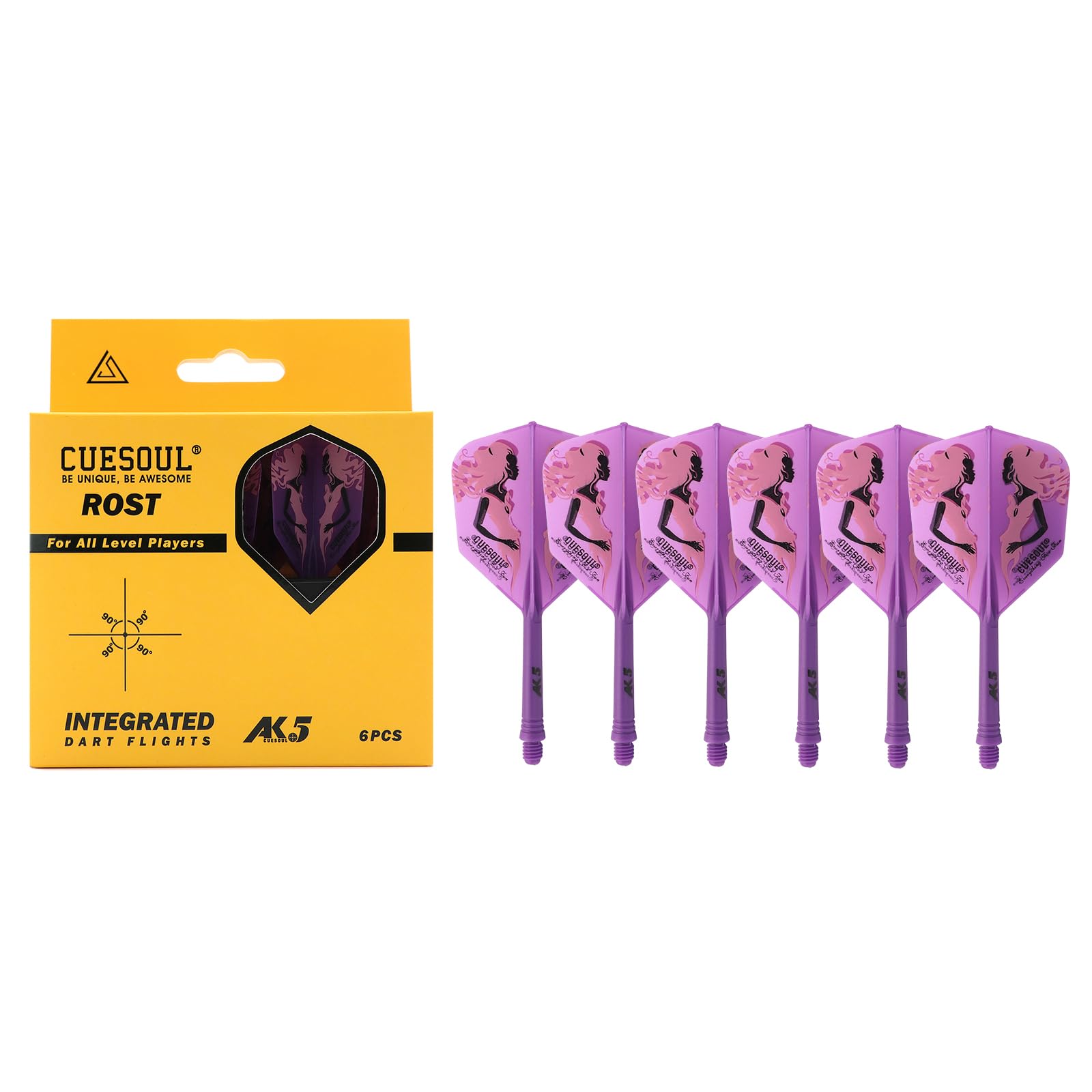 CUESOUL ROST Series Integrated Big Wing M Set of 6 Purple Shaft, Flight, Shape, Size, (2-CSAK-5MN5)
CUESOUL ROST Series Integrated Big Wing M Set of 6 Purple Shaft, Flight, Shape, Size, (2-CSAK-5MN5)