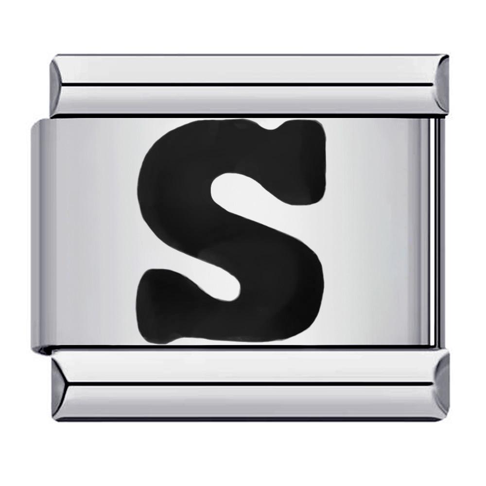 Итальянский браслет-шарм с инициалом из черной нержавеющей стали
Итальянский браслет-шарм с инициалом из черной нержавеющей стали