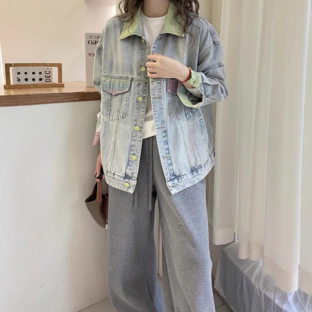 Women s European-Style Trendy Minimalist Rainbow Color Block Denim Jacket - Early Spring 2025 Collection, Loose Casual Fit L
Women s European-Style Trendy Minimalist Rainbow Color Block Denim Jacket - Early Spring 2025 Collection, Loose Casual Fit L
