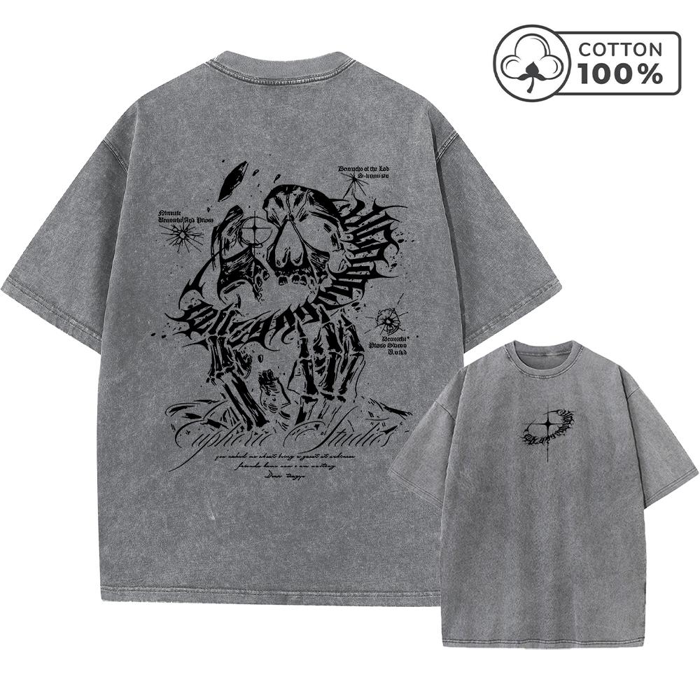 Mens Cross And Skull Double Sided Print Washed TShirt Summer Trendy Fashion Retro Casual Pure Cotton Short Sleeved Top S
Mens Cross And Skull Double Sided Print Washed TShirt Summer Trendy Fashion Retro Casual Pure Cotton Short Sleeved Top S