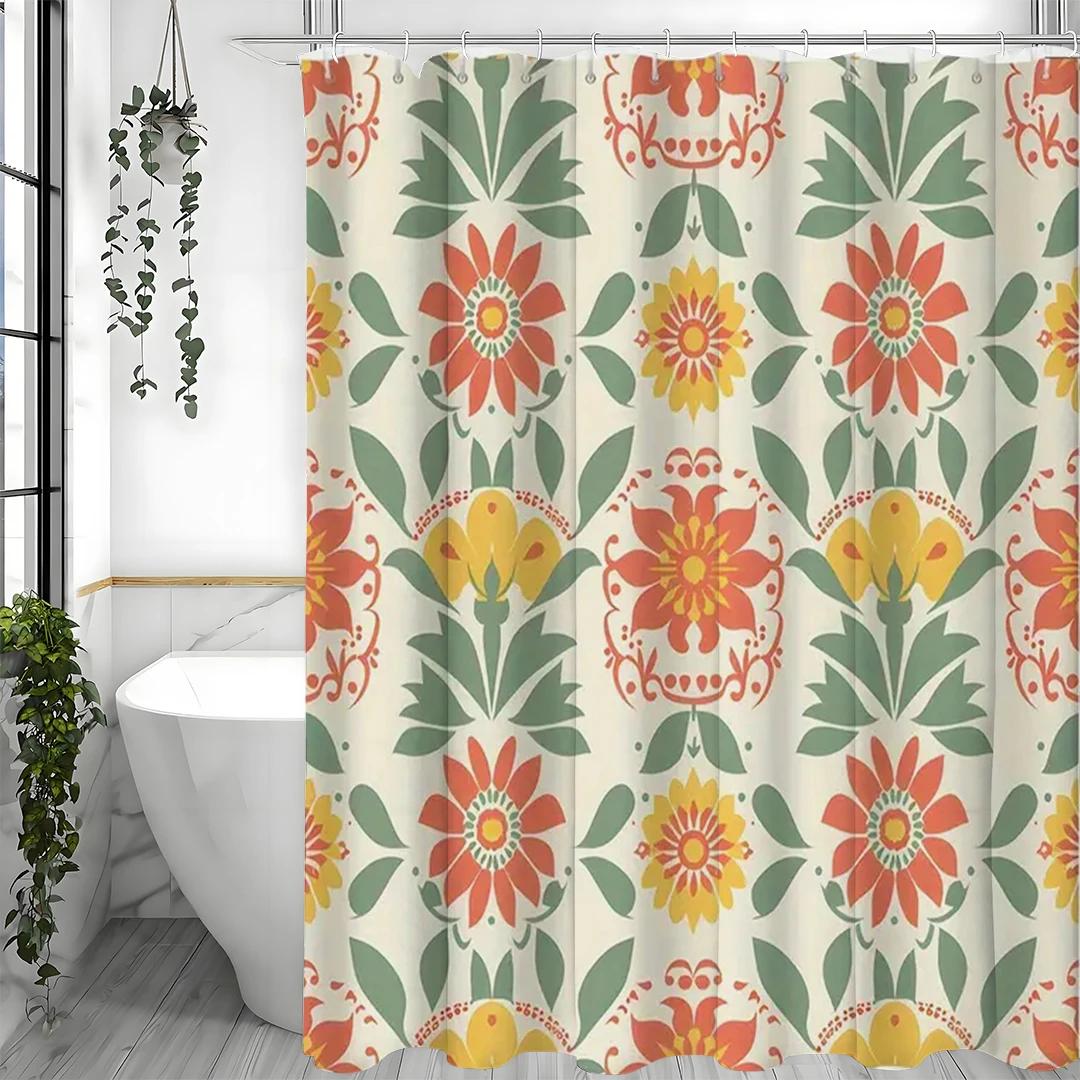 Bathroom Decoration (Shower Curtain) Cartoon Flower Green Leaf Shower Curtain With Hooks, Suitable For Bathroom Use W60H190(CM)-1 Pcs
Bathroom Decoration (Shower Curtain) Cartoon Flower Green Leaf Shower Curtain With Hooks, Suitable For Bathroom Use W60H190(CM)-1 Pcs