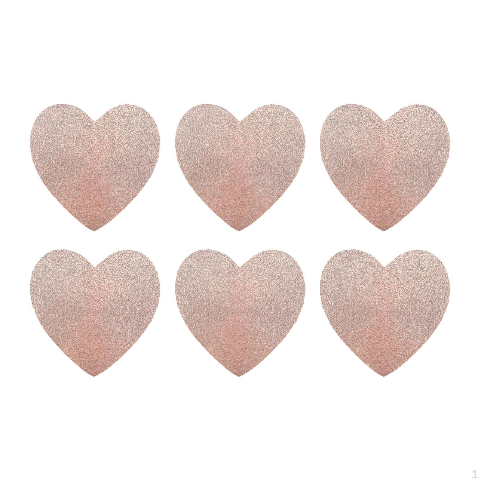 6 шт. салфетки в форме сердца, нескользящая декоративная салфетка ко Дню святого Валентина для свадьбы дома Rose Golden