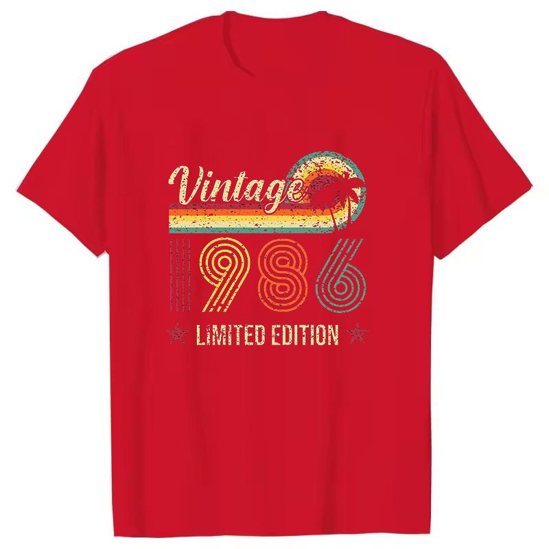 Vintage 1986 Limited Edition Pattern Unisex Women TShirt Short Sleeves Harajuku Unisex Fun Tee Summer Trend Large Size Couple Tops S
Vintage 1986 Limited Edition Pattern Unisex Women TShirt Short Sleeves Harajuku Unisex Fun Tee Summer Trend Large Size Couple Tops S