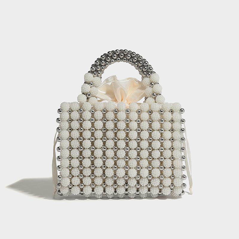 Осенне-зимняя новая контрастная цветная сумка-мешок Bayberry Pearl с высокой стоимостью, портативная, небольшая, квадратная, легкая, роскошная, модная, универсальная, через плечо, косая сумка-мешок серебряный