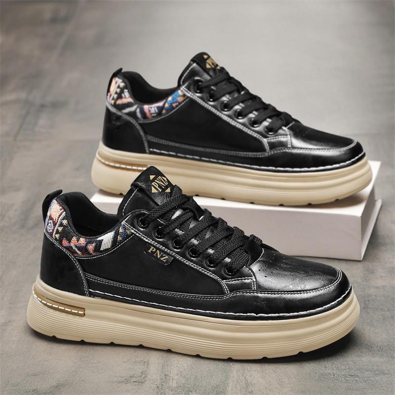 Men s Shoes Breathable Fashionable All-matching Black Work Skate Platform Sole Sneakers Casual Leather Low-cut 41
Men s Shoes Breathable Fashionable All-matching Black Work Skate Platform Sole Sneakers Casual Leather Low-cut 41
