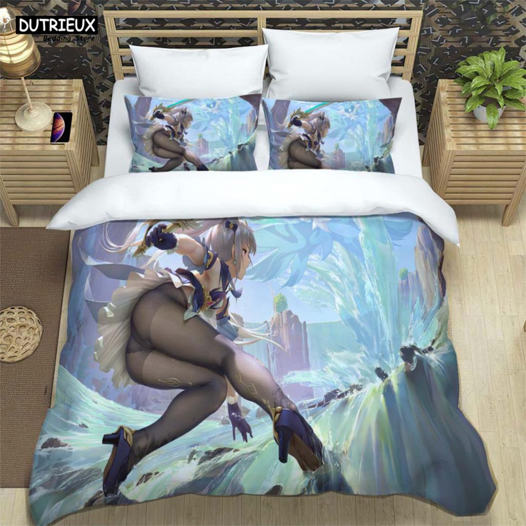 Комплект постельного белья из полиэстера с цифровой печатью Genshin Impact для мальчиков и девочек, трехпредметный, удобный, мягкий, подарок для пары, комплекты постельного белья EU single(135x200cm)
Комплект постельного белья из полиэстера с цифровой печатью Genshin Impact для мальчиков и девочек, трехпредметный, удобный, мягкий, подарок для пары, комплекты постельного белья EU single(135x200cm)