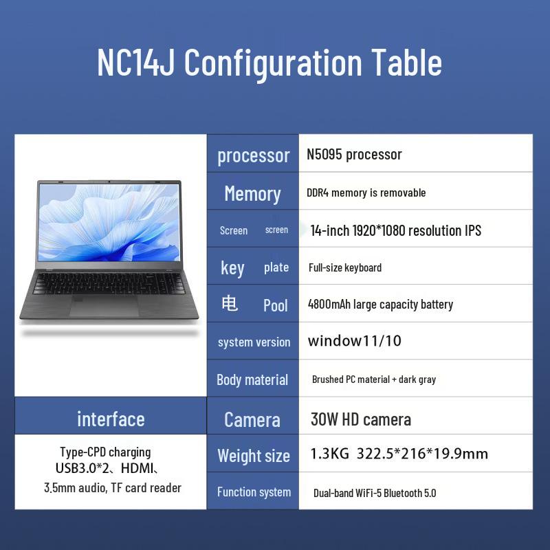 New 15.6-inch Laptop N95/N100 HD Large Screen Portable Thin & Light for Business Office 0GB Memory
New 15.6-inch Laptop N95/N100 HD Large Screen Portable Thin & Light for Business Office 0GB Memory