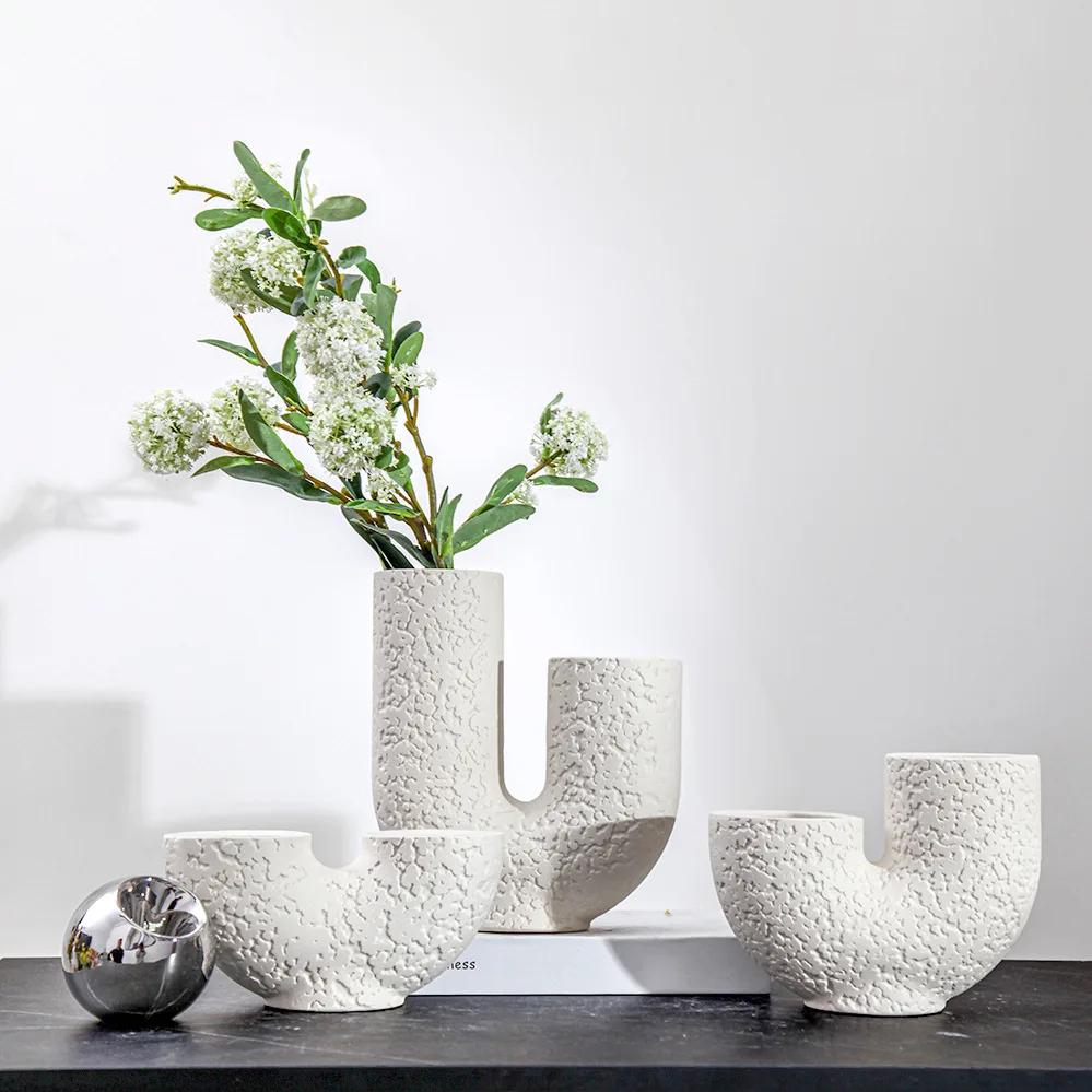 Ceramic Vase Semicircular Pipes Geometric Openwork Ornaments Flower Vase Flower Arrangement Accessories Home Decoration
Ceramic Vase Semicircular Pipes Geometric Openwork Ornaments Flower Vase Flower Arrangement Accessories Home Decoration
