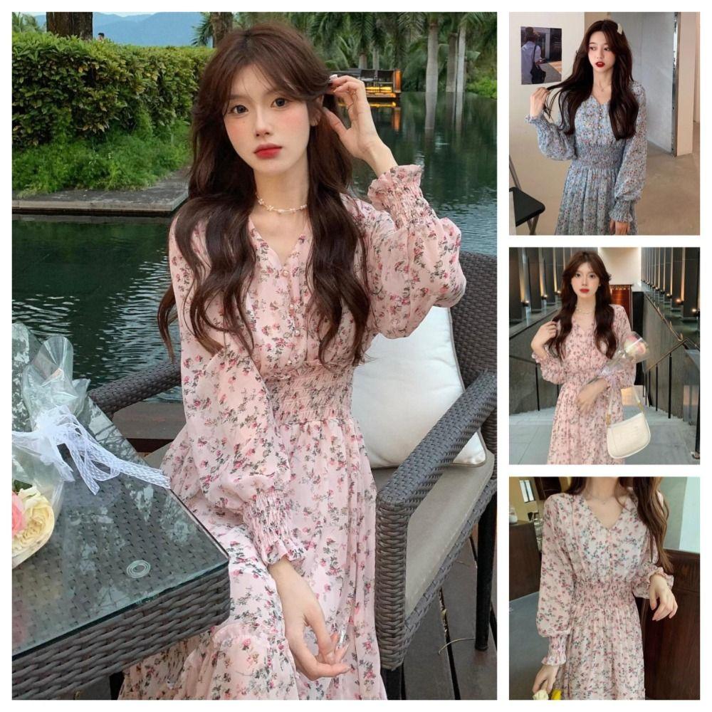 Aesthetic Flower Printing Dress Vintage V-neck Collar Dress Bohemian Chiffon Dress Formal Occasion M бежевий
Aesthetic Flower Printing Dress Vintage V-neck Collar Dress Bohemian Chiffon Dress Formal Occasion M бежевий