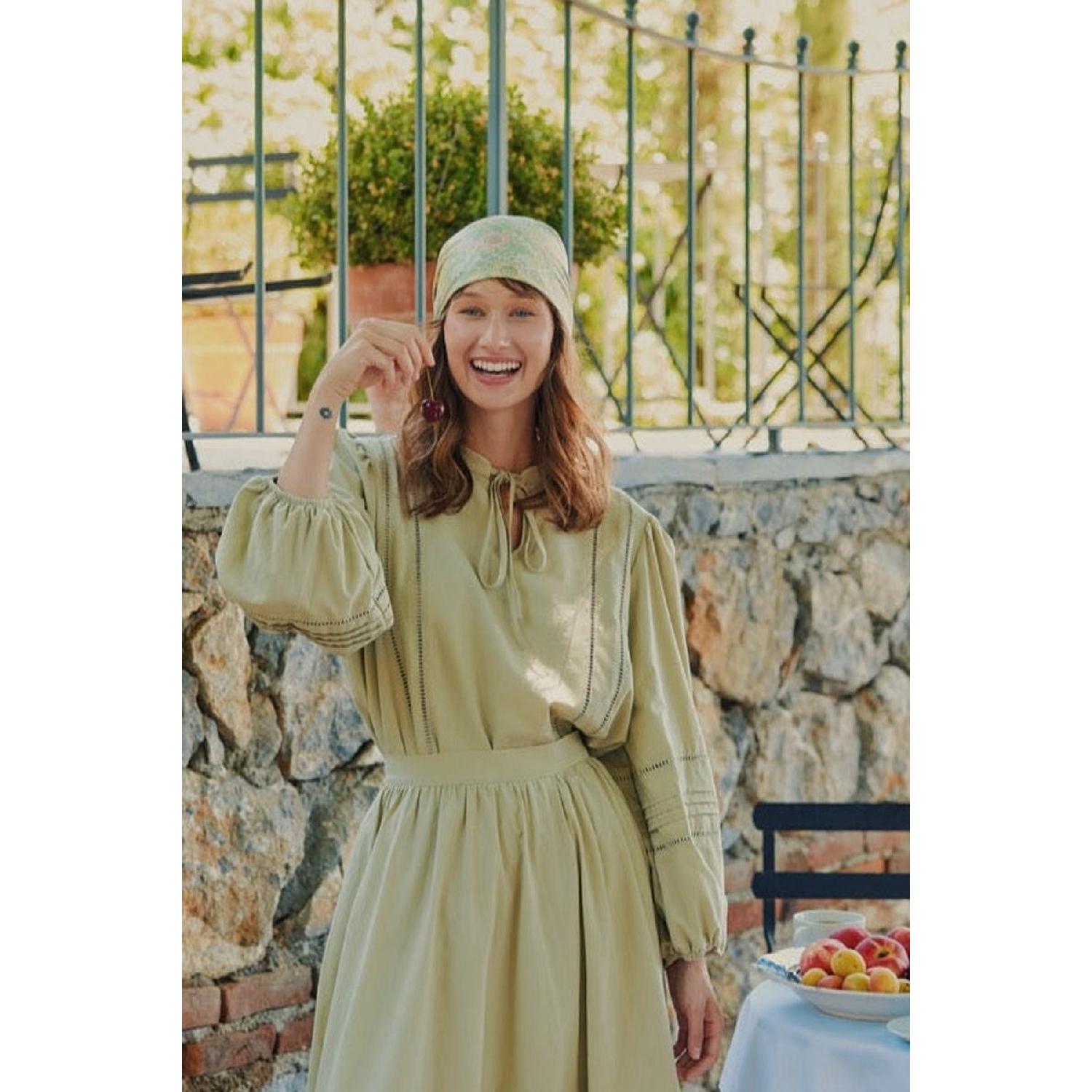 Рубашка из вуали в рубчик – Sage S/M 
Рубашка из вуали в рубчик – Sage S/M