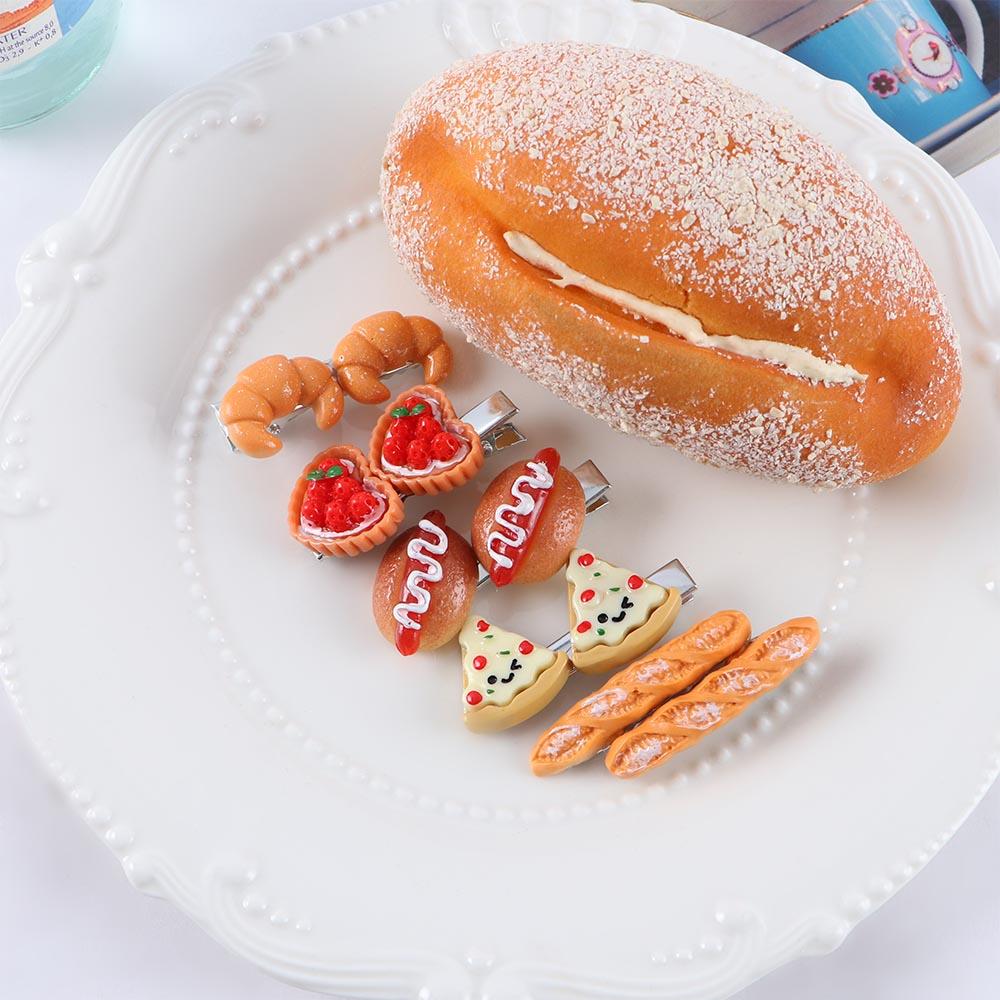 Pizza Hot Dog Croissant For Girls Women Hair Clips Duckbill Side Clips Korean Barrettes BB Hairpins
Pizza Hot Dog Croissant For Girls Women Hair Clips Duckbill Side Clips Korean Barrettes BB Hairpins