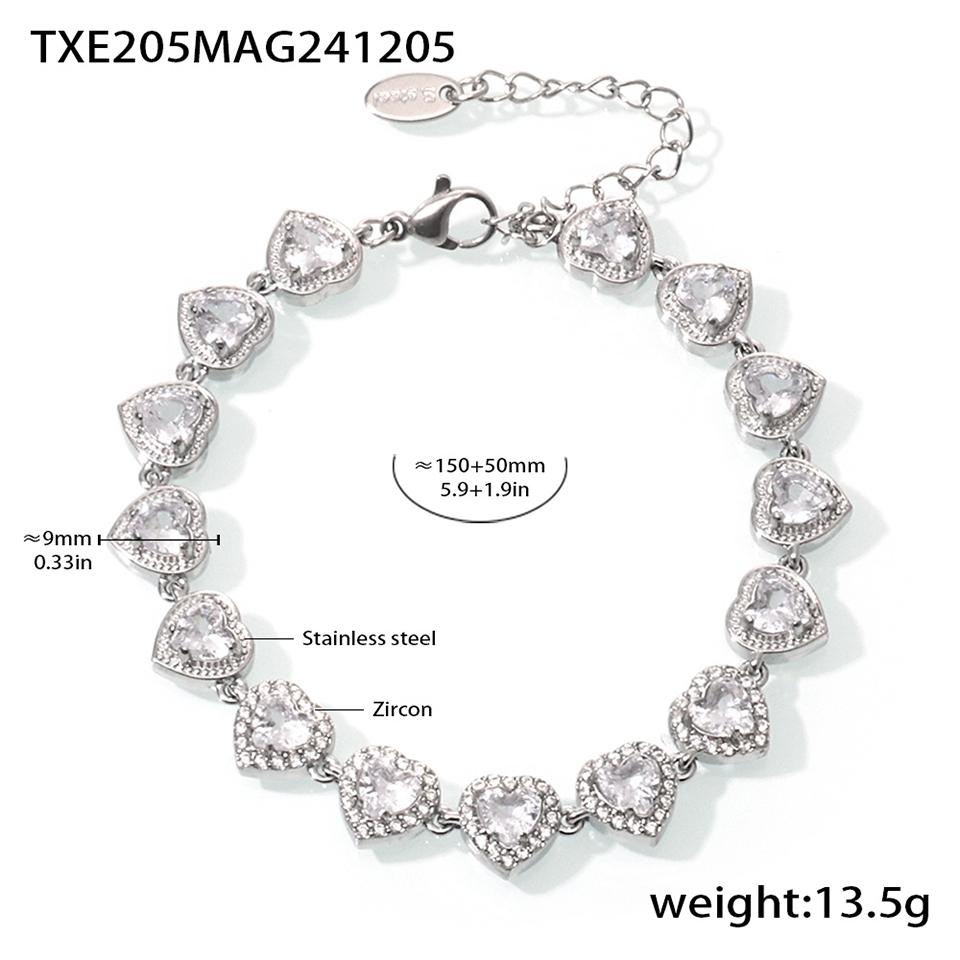 Цепочка из нержавеющей стали, ожерелье, браслет с цирконом в форме сердца для женщин, покрытие золотом 18 карат, женские ожерелья, браслеты, роскошный циркон
Цепочка из нержавеющей стали, ожерелье, браслет с цирконом в форме сердца для женщин, покрытие золотом 18 карат, женские ожерелья, браслеты, роскошный циркон