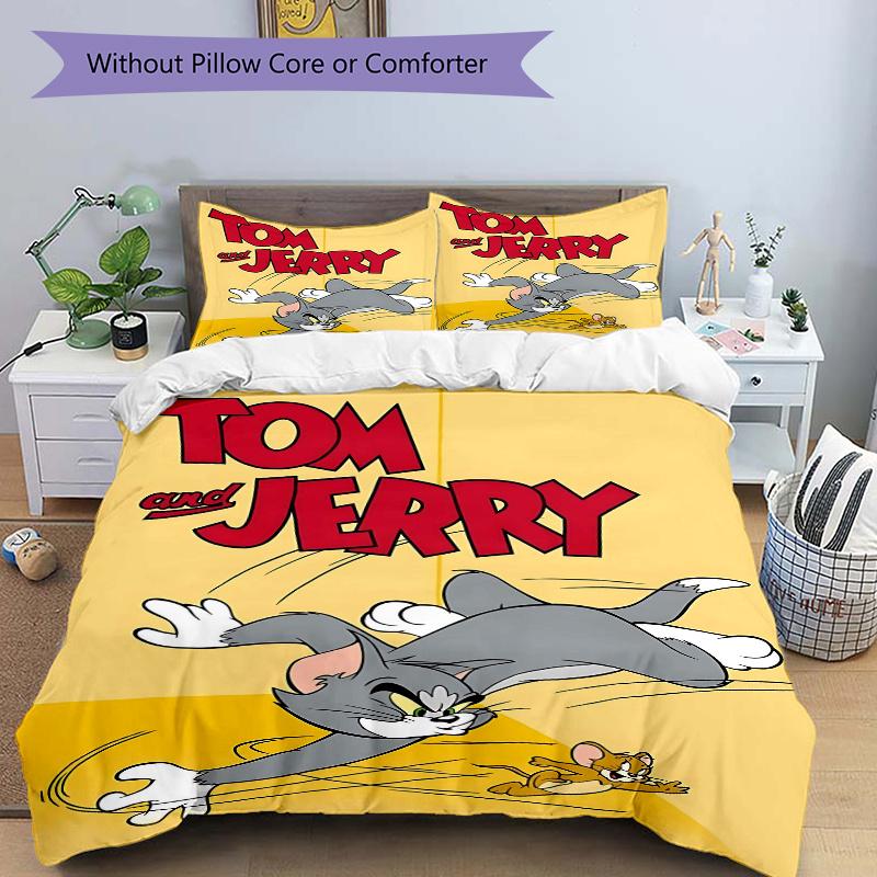 3pcs Tom and Jerry Quilt Cover Set (1 Quilt Cover + 2 Pillowcases Without Pillow Core), High-Definition Printing for Home and Dormitory.W099 135x200cm
3pcs Tom and Jerry Quilt Cover Set (1 Quilt Cover + 2 Pillowcases Without Pillow Core), High-Definition Printing for Home and Dormitory.W099 135x200cm