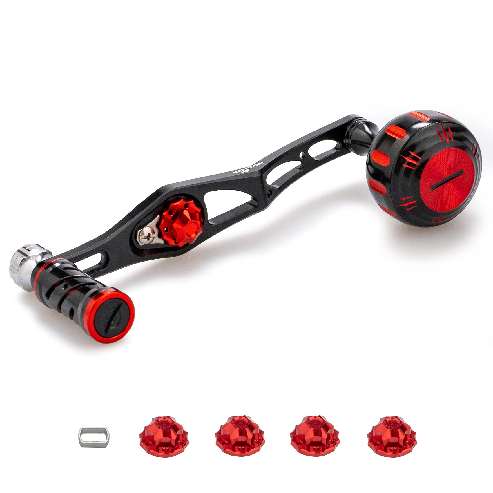 HEIGHTEN Improved Reel Handle Shimano Daiwa Abu Baitcasting Reel Universal Black 70/45mm V2.0 (Black/Red (Knob) & (Handle)) (0130)
HEIGHTEN Improved Reel Handle Shimano Daiwa Abu Baitcasting Reel Universal Black 70/45mm V2.0 (Black/Red (Knob) & (Handle)) (0130)