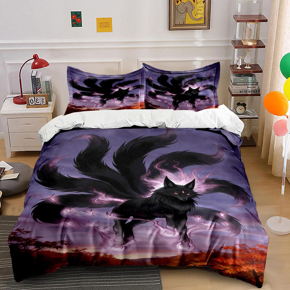 Black nine-tailed fox. Bedding sets Duvet cover sets Duvet covers Pillowcases(1 * Duvet Cover 2 * Pillowcases without duvet insert) 135x200cm
Black nine-tailed fox. Bedding sets Duvet cover sets Duvet covers Pillowcases(1 * Duvet Cover 2 * Pillowcases without duvet insert) 135x200cm