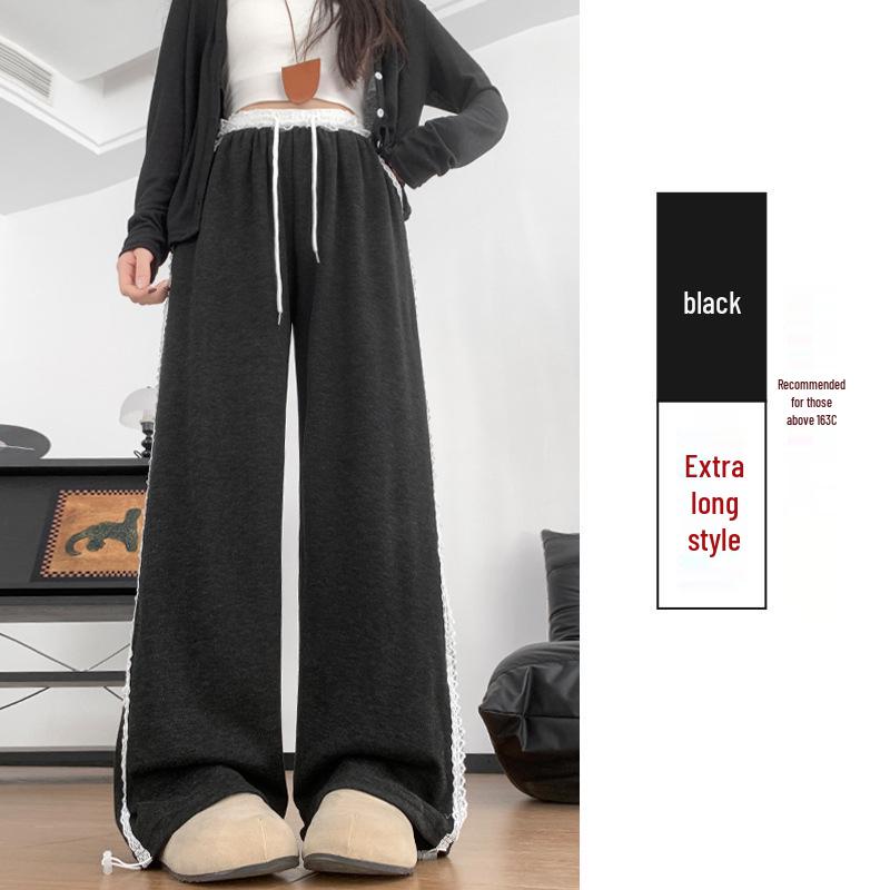 Korean Style High-Waisted Wide-Leg Lace Pants for Women - Loose, Floor-Length, Slimming Casual Trousers for Spring and Autumn. XL
Korean Style High-Waisted Wide-Leg Lace Pants for Women - Loose, Floor-Length, Slimming Casual Trousers for Spring and Autumn. XL