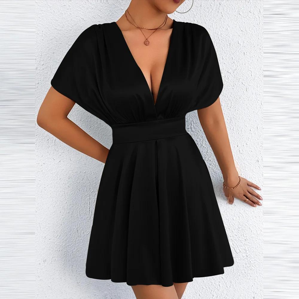 Low Cut V Neck Sexy Fashionable Dress Elegant Waist Cinched Summer New Arrival Women s Clothing Short Sleeveless Dress L чёрный
Low Cut V Neck Sexy Fashionable Dress Elegant Waist Cinched Summer New Arrival Women s Clothing Short Sleeveless Dress L чёрный