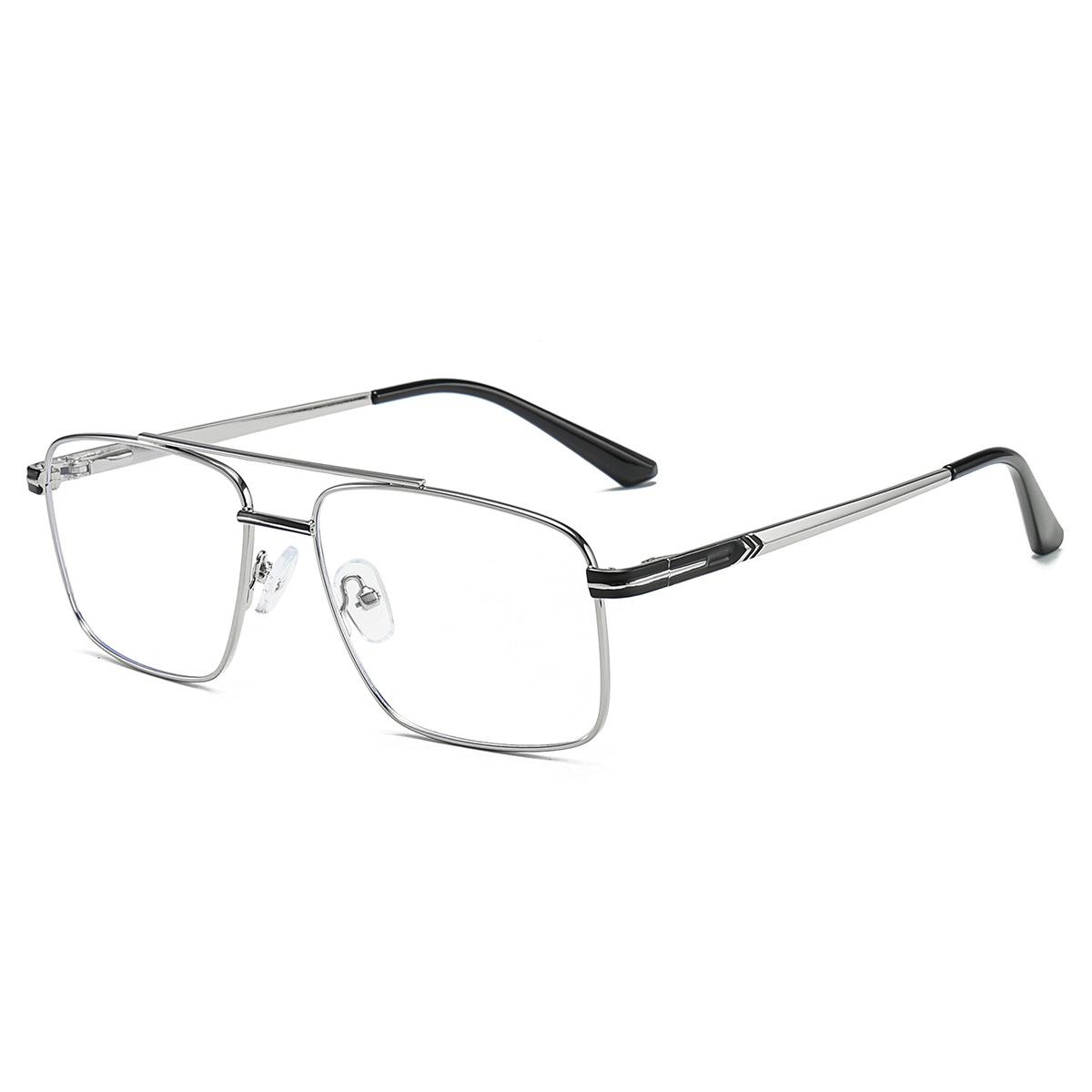 54-15 Business Men s Metal Square Double Beam Glasses Frame Anti-blue Light Reading Glasses Myopia Prescription Customization Anti blue light 0 срібний
54-15 Business Men s Metal Square Double Beam Glasses Frame Anti-blue Light Reading Glasses Myopia Prescription Customization Anti blue light 0 срібний
