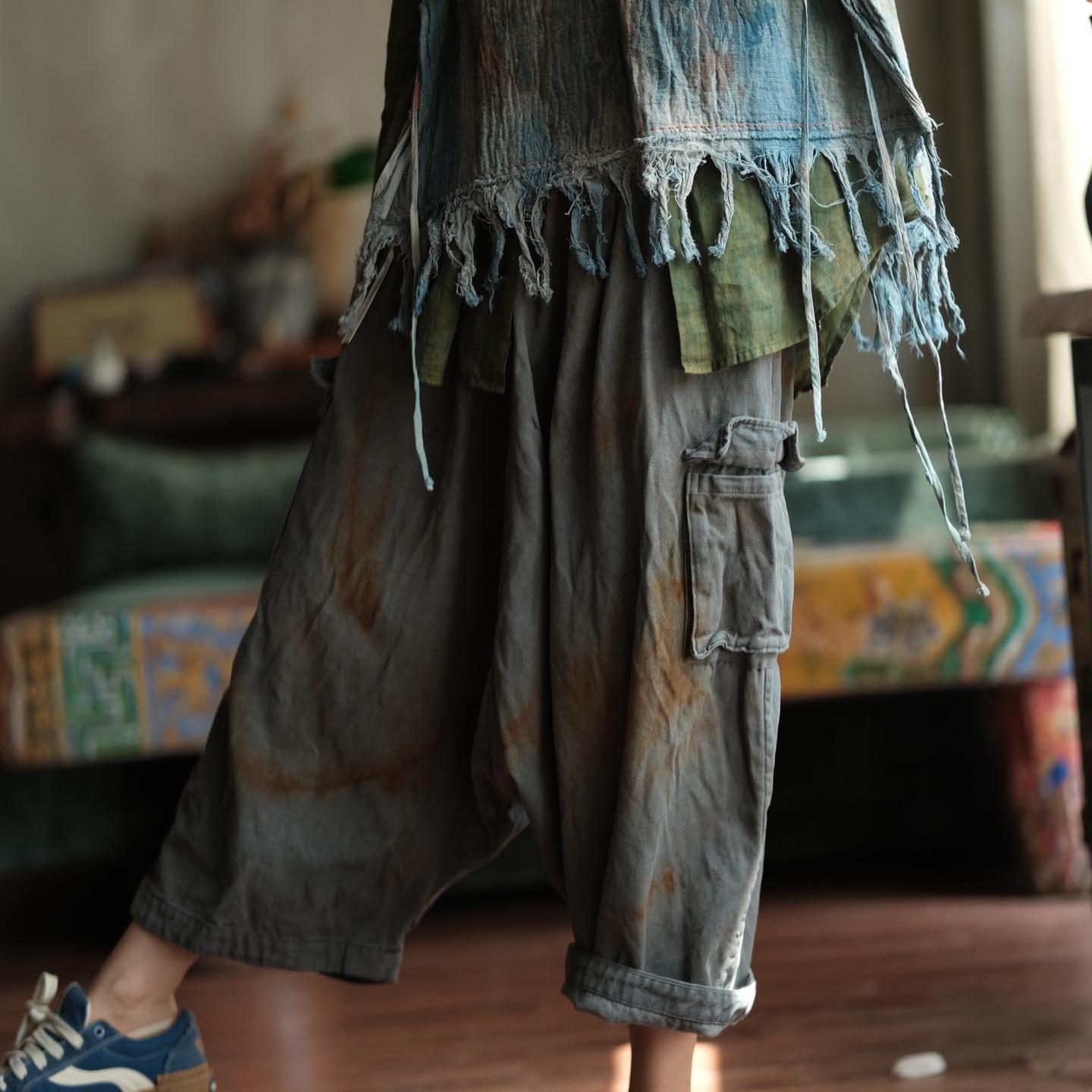 Ancient Mud Artistic Retro Denim Loose Cropped Pants One Size
Ancient Mud Artistic Retro Denim Loose Cropped Pants One Size