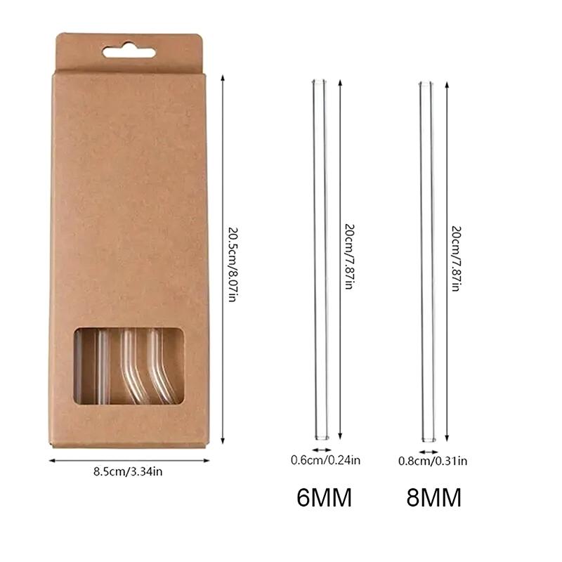 Reusable Glass Straw Set High Borosilicate Smoothie Cocktails Straw Healthy Eco Friendly Drinking Straw With Cleaning Brush 8MM
Reusable Glass Straw Set High Borosilicate Smoothie Cocktails Straw Healthy Eco Friendly Drinking Straw With Cleaning Brush 8MM