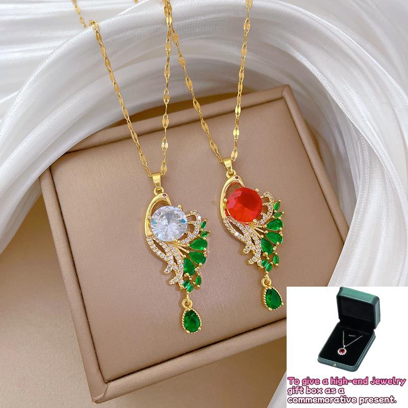 Light luxury micro-inlaid real gold peacock open screen necklace women s new collarbone chain light luxury niche design sense
Light luxury micro-inlaid real gold peacock open screen necklace women s new collarbone chain light luxury niche design sense