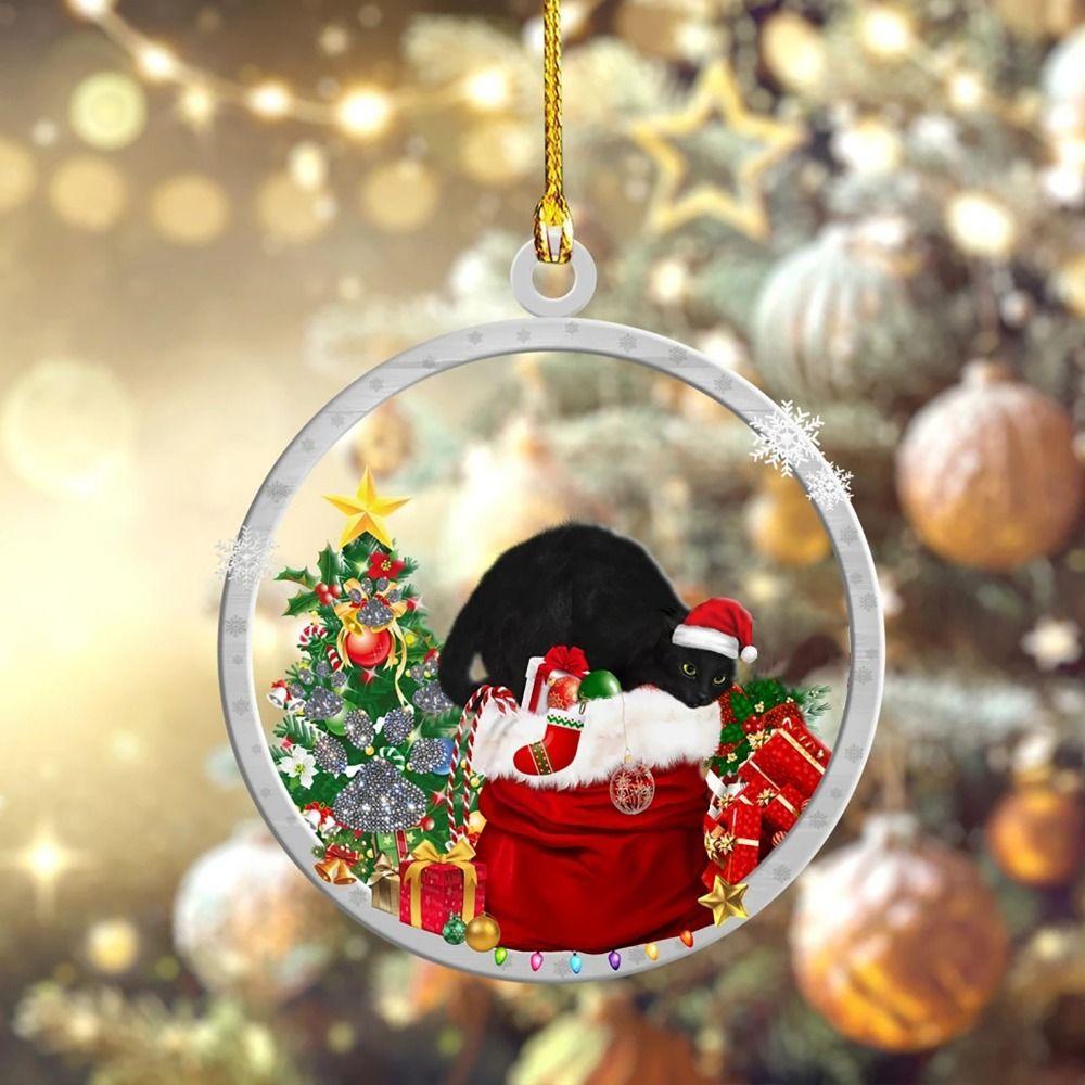 Декоративная черная кошка Рождественская подвеска 2D акриловая рождественская елка подвесные украшения рождественская елка 
Декоративная черная кошка Рождественская подвеска 2D акриловая рождественская елка подвесные украшения рождественская елка