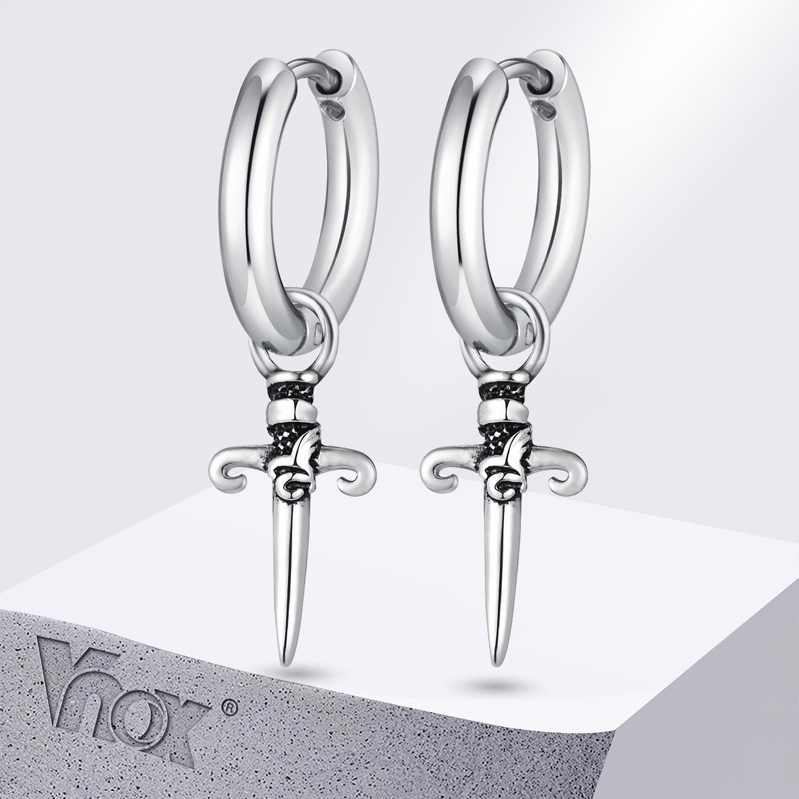 Vnox Never Fade Stainless Steel Sword Earrings, Unisex Cool Dagger Hoop Earrings, Fashion Huggies Jewelry
Vnox Never Fade Stainless Steel Sword Earrings, Unisex Cool Dagger Hoop Earrings, Fashion Huggies Jewelry