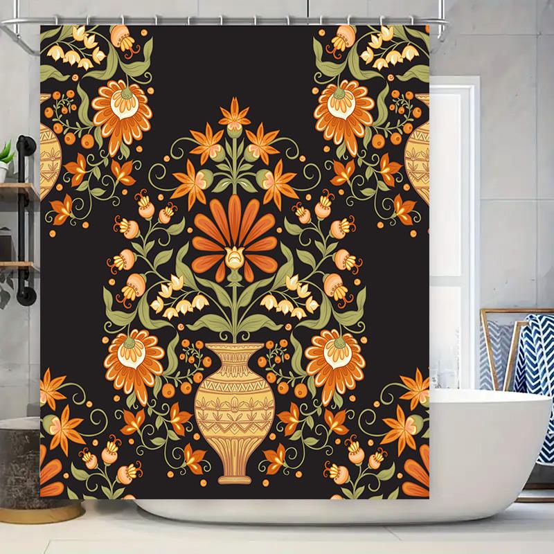 Vintage Bath Shower Curtain, Floral Design Decorative Fabric Waterproof Bathroom Liner Set For Home Decoration Multiple Colors A W60H190(CM)-1 Pcs
Vintage Bath Shower Curtain, Floral Design Decorative Fabric Waterproof Bathroom Liner Set For Home Decoration Multiple Colors A W60H190(CM)-1 Pcs