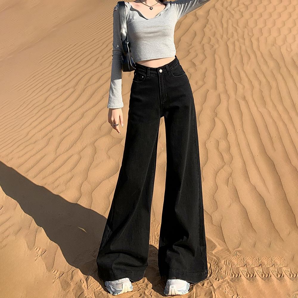 Черные джинсы клеш для женщин на весну и осень, с низкой посадкой, свободного кроя, стройнящие брюки для осени и зимы 2XL
Черные джинсы клеш для женщин на весну и осень, с низкой посадкой, свободного кроя, стройнящие брюки для осени и зимы 2XL