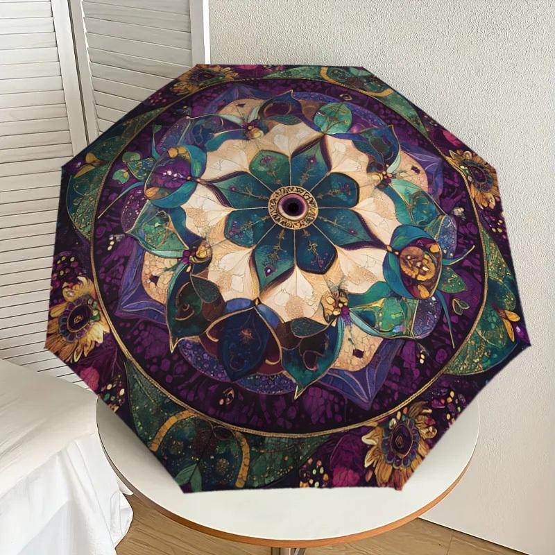 1pc Symmetrical Mandala Design with Floral Elements Umbrella with Plastic Handle,Suitable for All Seasons Home Travel Outdoor UmbrellaDD1319
1pc Symmetrical Mandala Design with Floral Elements Umbrella with Plastic Handle,Suitable for All Seasons Home Travel Outdoor UmbrellaDD1319
