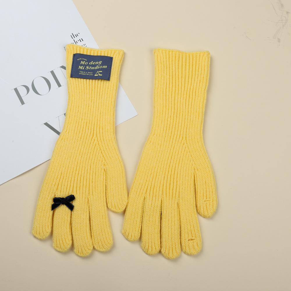Female CampusUse with Wool Knitted Bow Gloves Cute Korean Version Solid Color FallSeason and ColdSeason Riding Warmth and Touch Screen Trend average size
Female CampusUse with Wool Knitted Bow Gloves Cute Korean Version Solid Color FallSeason and ColdSeason Riding Warmth and Touch Screen Trend average size