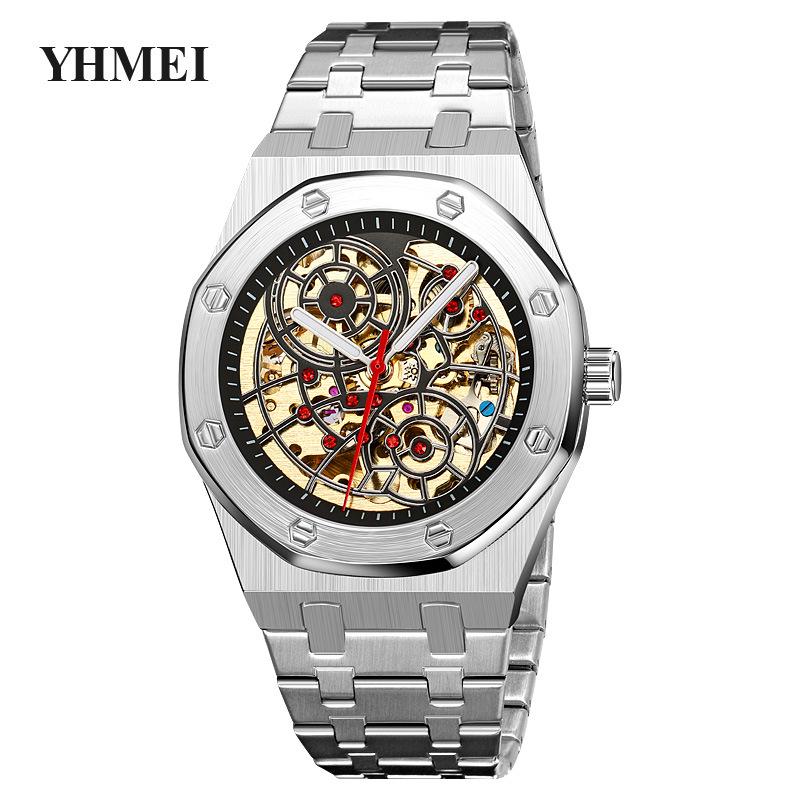 Мужские роскошные механические часы-скелетоны из нержавеющей стали с большим циферблатом, полностью автоматический дизайн
Мужские роскошные механические часы-скелетоны из нержавеющей стали с большим циферблатом, полностью автоматический дизайн