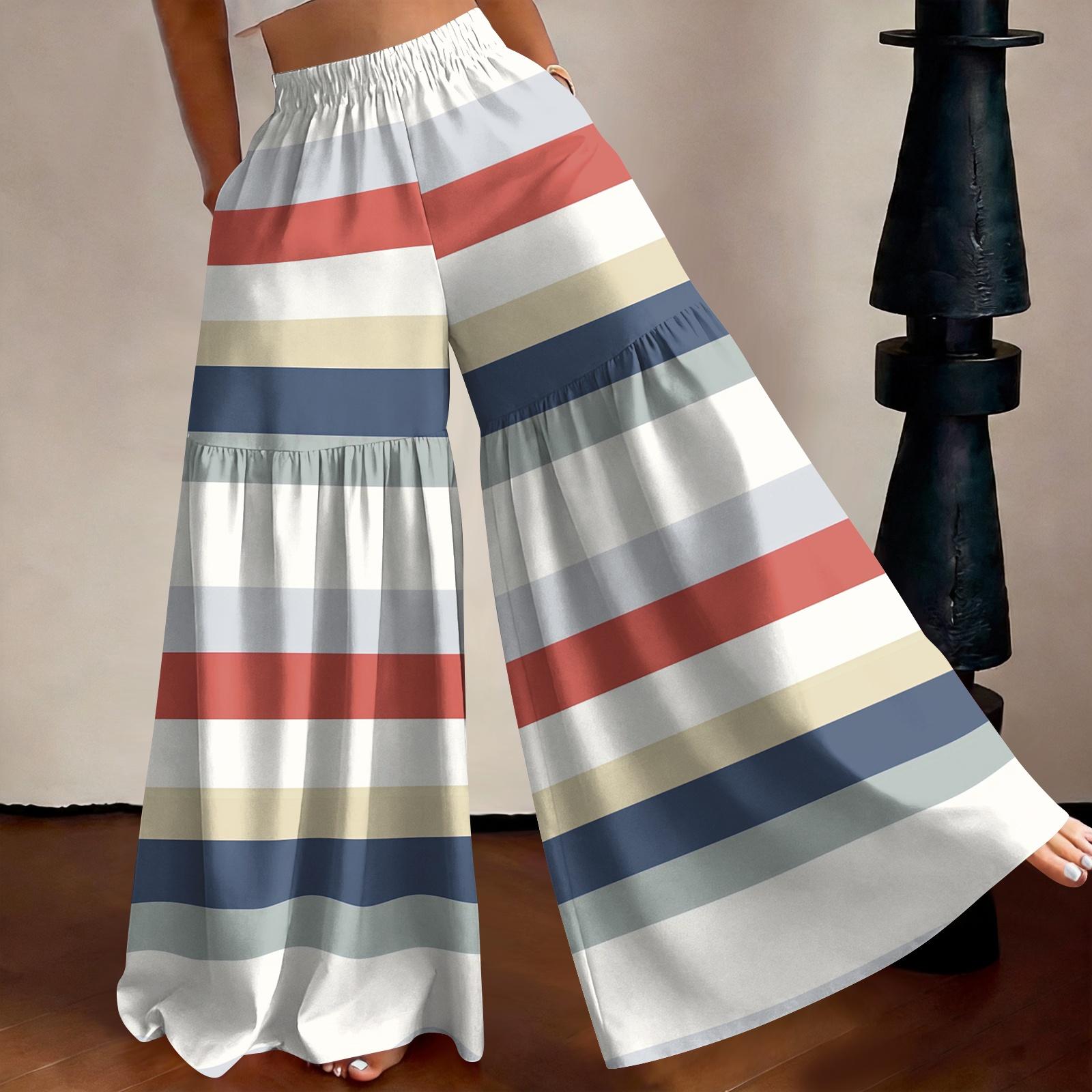 Women s High Waist Wide Leg Pants Loose Fit Lightweight Breathable Striped Print Casual Trousers with Elastic Waistband for Everyday Wear XL
Women s High Waist Wide Leg Pants Loose Fit Lightweight Breathable Striped Print Casual Trousers with Elastic Waistband for Everyday Wear XL