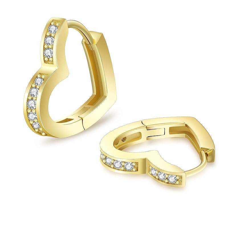 KRKC&CO hoop earrings heart ladies earrings Heart-shaped 15mm zirconia ring piercing both ears Compatible with metal allergies 14k gold plated silver
KRKC&CO hoop earrings heart ladies earrings Heart-shaped 15mm zirconia ring piercing both ears Compatible with metal allergies 14k gold plated silver