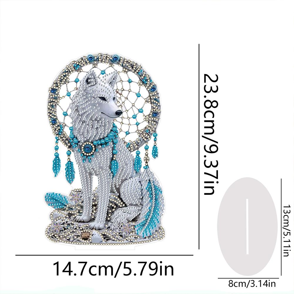 2D Flat Wolf Dreamcatcher Decor DIY Desktop Diamond Art Kits Animal Special Shaped Diamond Painting Craft Ornament for Home
2D Flat Wolf Dreamcatcher Decor DIY Desktop Diamond Art Kits Animal Special Shaped Diamond Painting Craft Ornament for Home