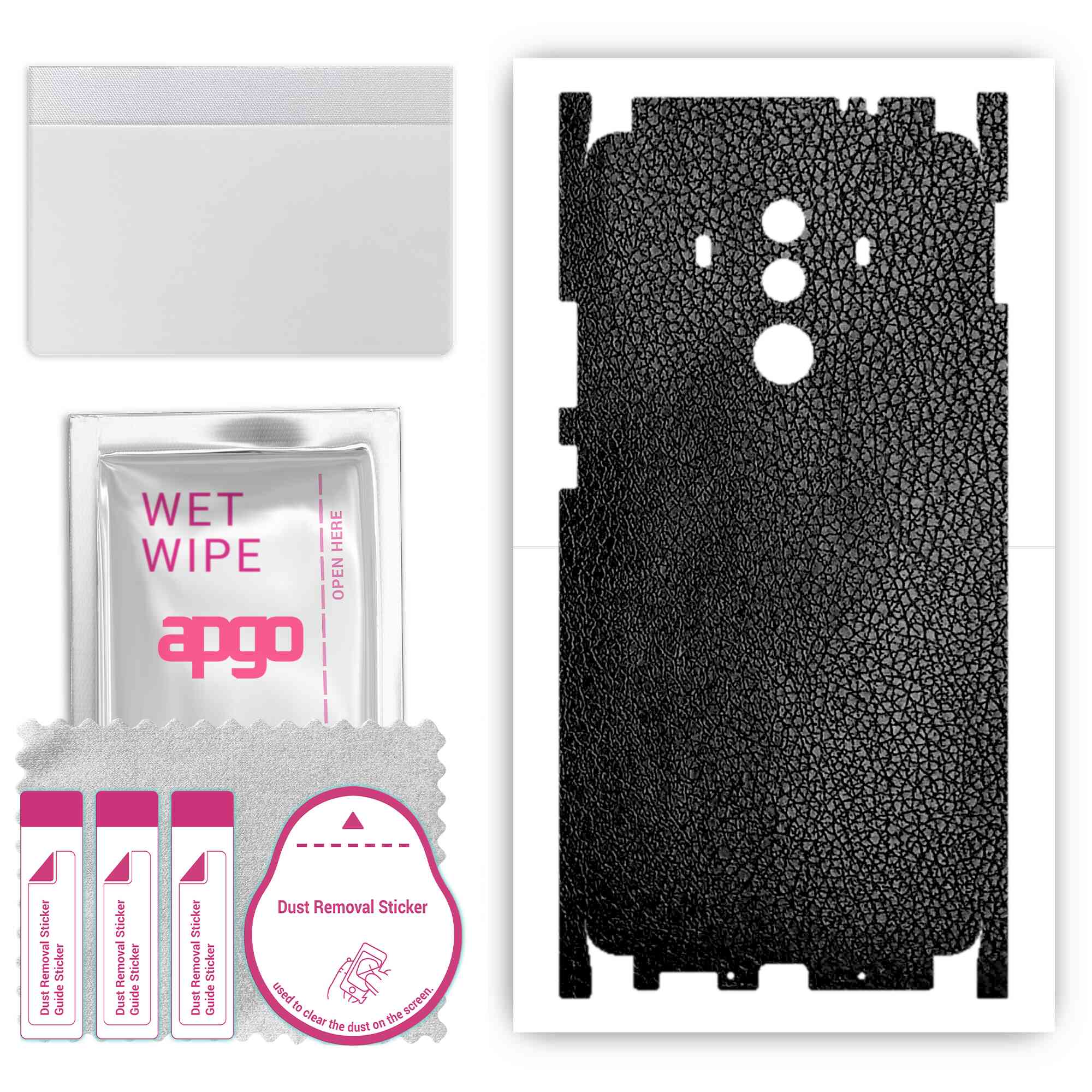 apgo Protective Skin Sticker for the back+sides compatible with Huawei Mate 10 Pro, Full Wrap Film, Foil, Vinyl - Pattern Black Leather
apgo Protective Skin Sticker for the back+sides compatible with Huawei Mate 10 Pro, Full Wrap Film, Foil, Vinyl - Pattern Black Leather