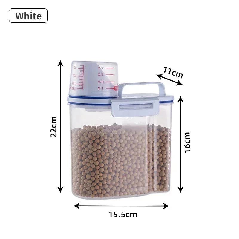 Kitchen Boxes Food Storage Bucket Portable Moistureproof Storage Tank with Scale Cup Food Bucket Kitchen Accessories Organizer
Kitchen Boxes Food Storage Bucket Portable Moistureproof Storage Tank with Scale Cup Food Bucket Kitchen Accessories Organizer
