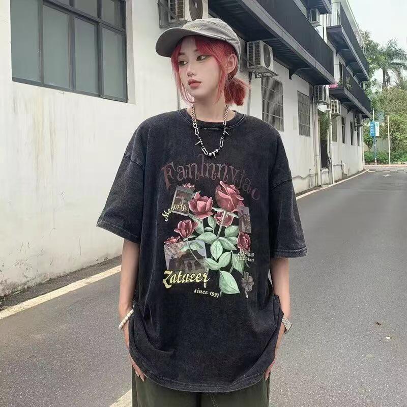 Women s Retro Washed Short Sleeve Crew Neck Cotton T-shirt - Loose Fit XL промывают черный
Women s Retro Washed Short Sleeve Crew Neck Cotton T-shirt - Loose Fit XL промывают черный