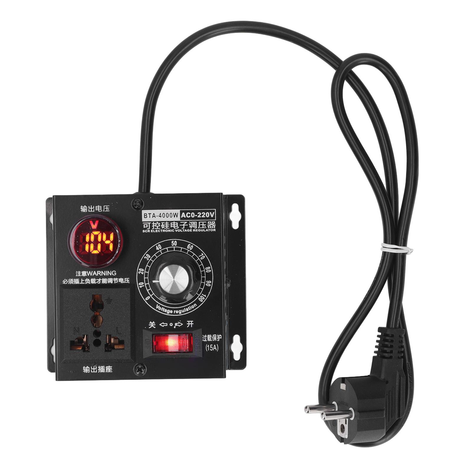 SCR Регулятор напруги AC 220V Input 0-220V Regulated Output Voltage Controller Controller Switch 4000W
SCR Регулятор напруги AC 220V Input 0-220V Regulated Output Voltage Controller Controller Switch 4000W