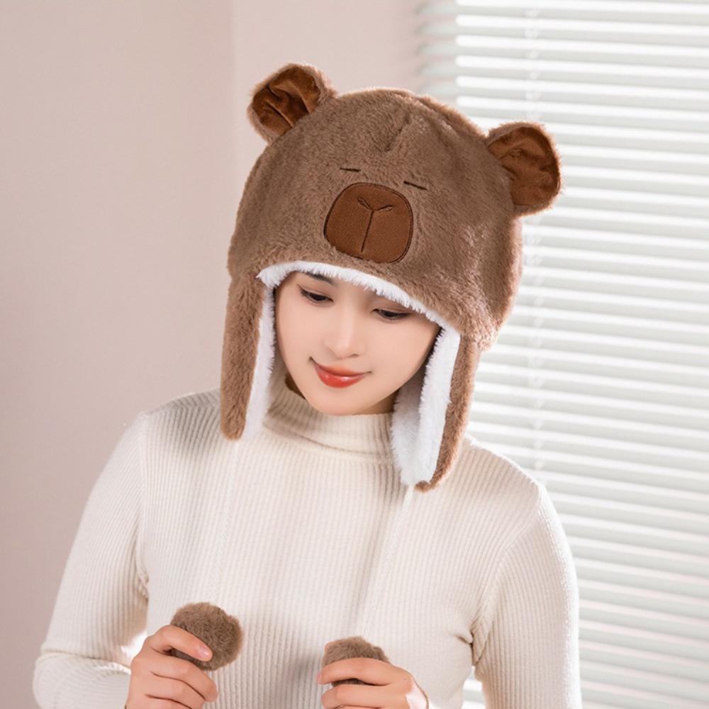 Warm Cute Plush Capybara Hat Pullover Hat Animals Ears Beanie Hats Capybara Plush Cap Outdoor темно-коричневого кольору
Warm Cute Plush Capybara Hat Pullover Hat Animals Ears Beanie Hats Capybara Plush Cap Outdoor темно-коричневого кольору