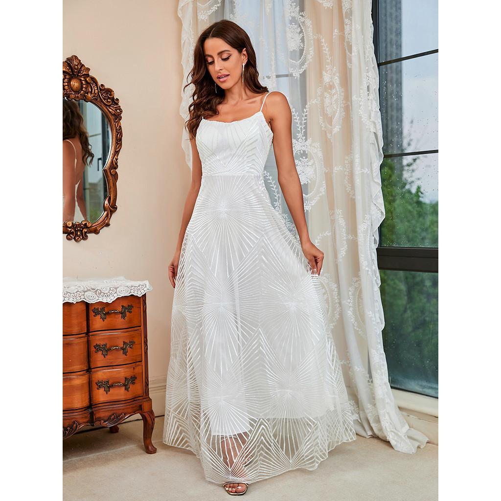 Women Elegant Sleeveless Suspender Strap Mesh Bride Bridesmaids Wedding Long Dress Gorgeous Party Maxi Ball Gowns
Women Elegant Sleeveless Suspender Strap Mesh Bride Bridesmaids Wedding Long Dress Gorgeous Party Maxi Ball Gowns