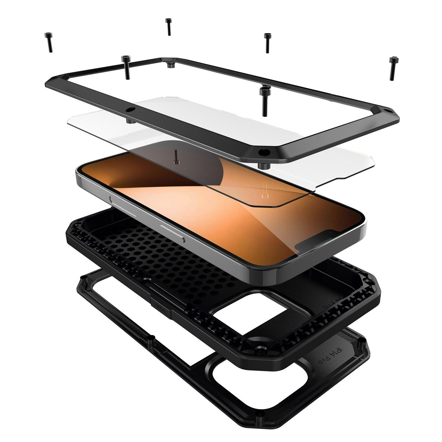 All-round Protection Phone Case for iPhone 14 Pro 6.1 inch,Drop-proof Shockproof Back Cover with Tempered Glass Screen Protector Black
All-round Protection Phone Case for iPhone 14 Pro 6.1 inch,Drop-proof Shockproof Back Cover with Tempered Glass Screen Protector Black
