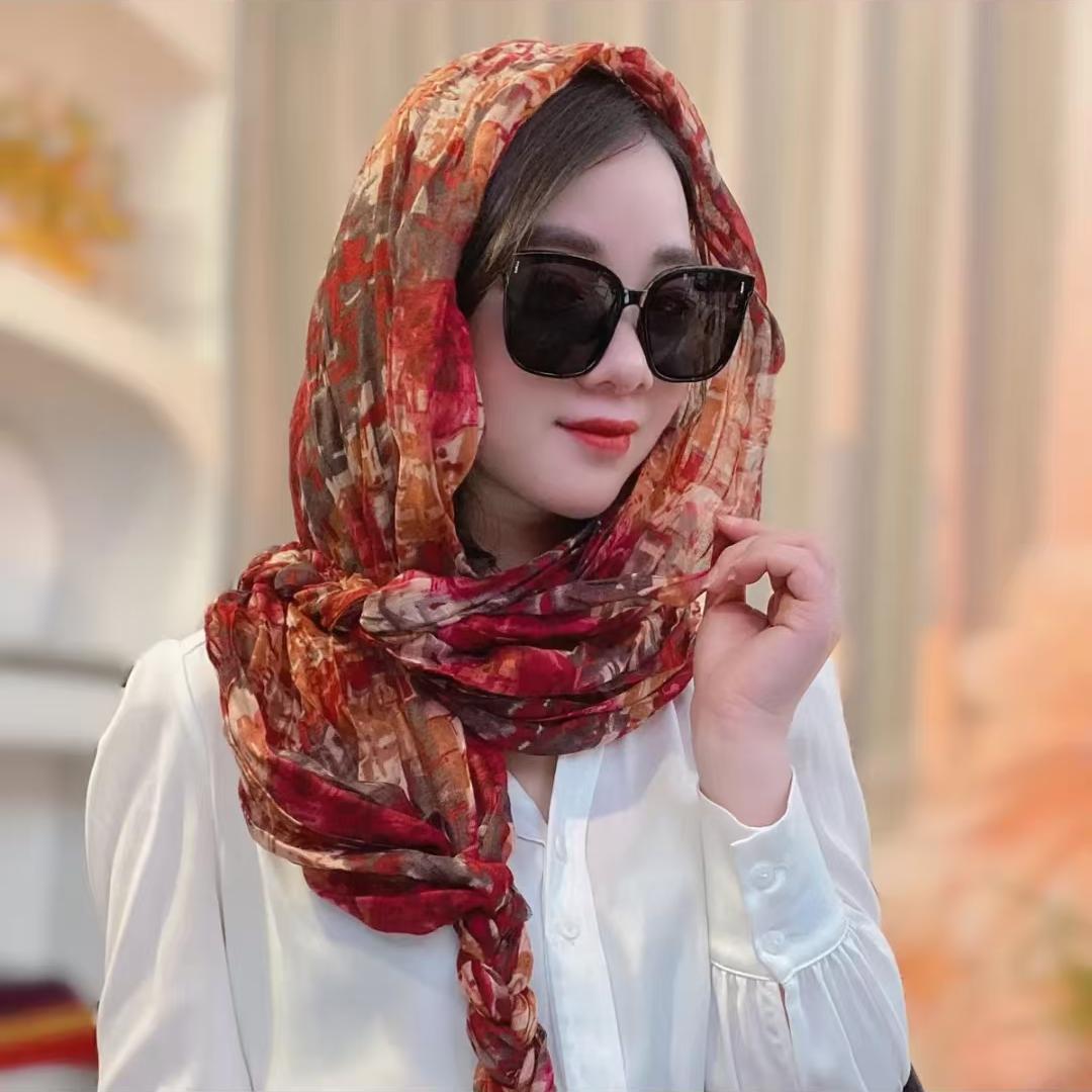 Шелковый плетеный шарф: Летняя защита от солнца, Стильная дорожная шаль, Универсальный и модный головной платок
Шелковый плетеный шарф: Летняя защита от солнца, Стильная дорожная шаль, Универсальный и модный головной платок