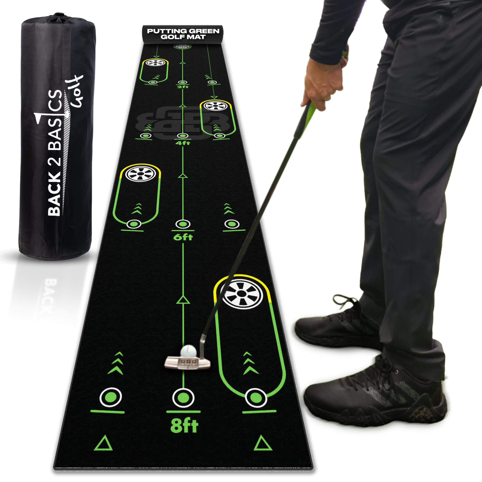 BACK 2 BASICS Golf Playoff Putting Mat Mimics a Real Putting Green Includes Drills Games Perfect Practice Training Aid for Golfers Indoors or Outdoors
BACK 2 BASICS Golf Playoff Putting Mat Mimics a Real Putting Green Includes Drills Games Perfect Practice Training Aid for Golfers Indoors or Outdoors