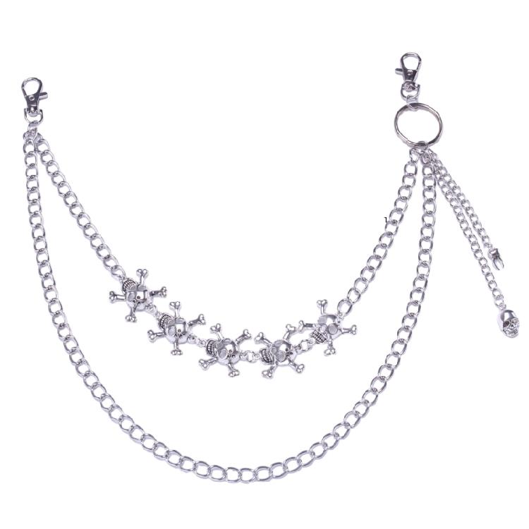 Skull Shape Pendant Pant Chain Women Double Layer Street Metal Jeans Chain 1 срібний
Skull Shape Pendant Pant Chain Women Double Layer Street Metal Jeans Chain 1 срібний