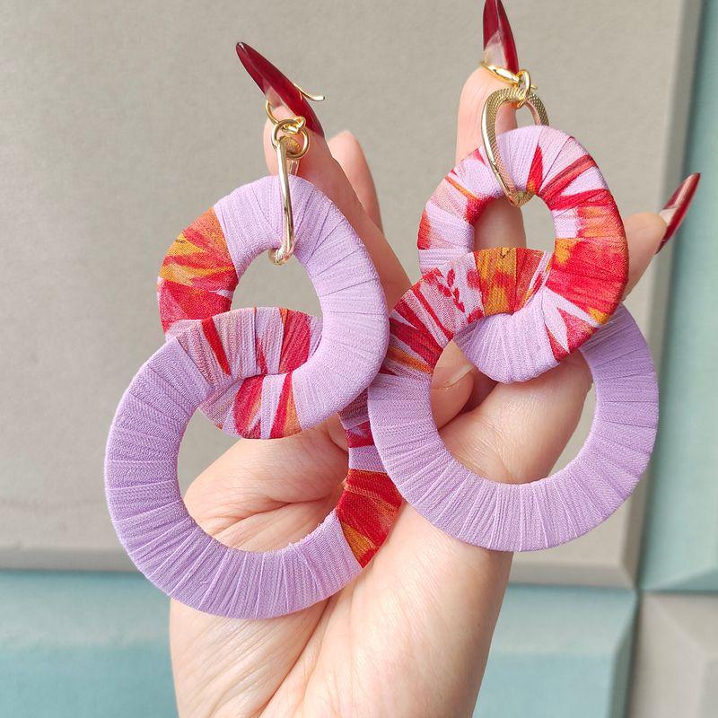 Original Designer Handmade Bohemian Exaggerated Large Earrings European and American Fashionable Earrings Silk Ethnic Style Large Earrings Purple
Original Designer Handmade Bohemian Exaggerated Large Earrings European and American Fashionable Earrings Silk Ethnic Style Large Earrings Purple